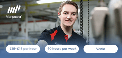 Warehouse worker at Canon facility in Venlo, logistics job vacancy via Manpower.